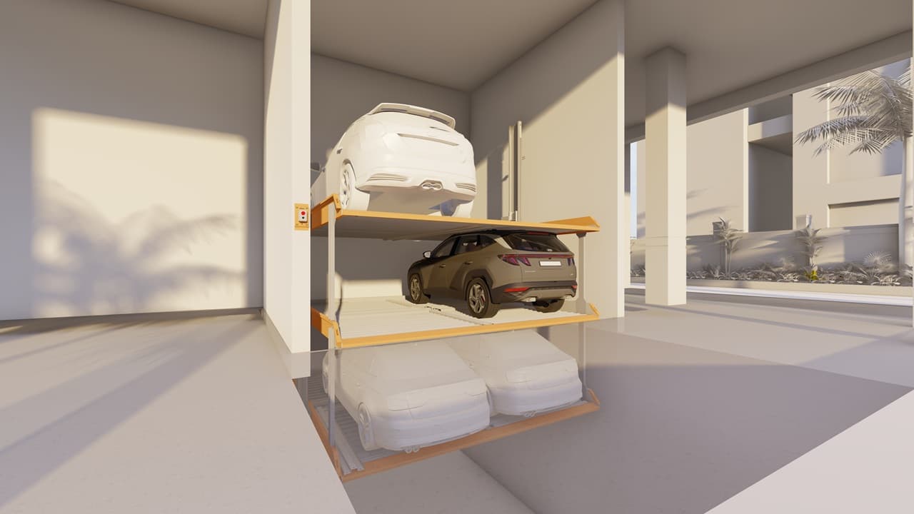 3 Level Independent Parking System [With Pit]
