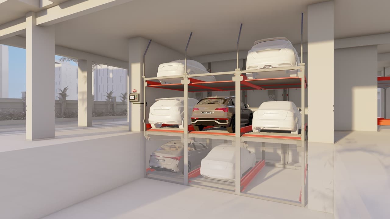 3 Level Independent Puzzle Parking System
