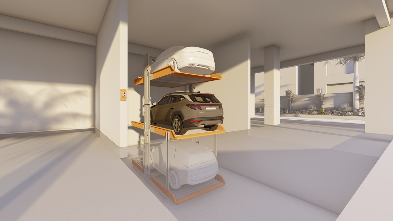 3 Level Dependent Parking System [With Pit]