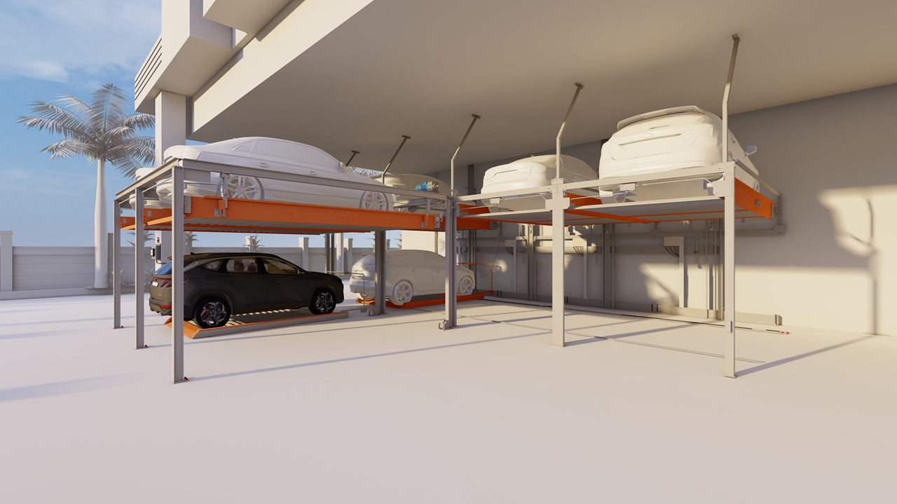 2 Level Independent Puzzle Parking System [Without Pit]