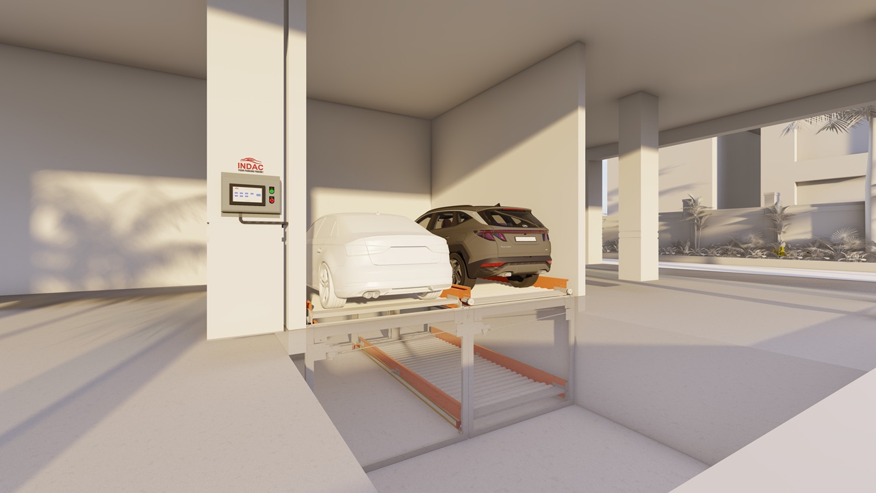 2 Level Independent Puzzle Parking System [With Pit]